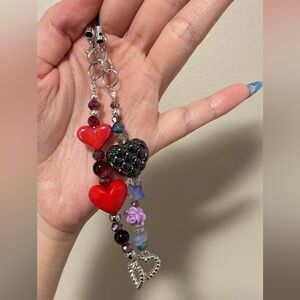 Heart Charm Beaded Phone Charm (Set)